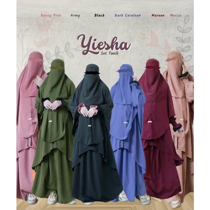 [READY] TUNIK SET ROK YIESHA BY DAMAIRA HIJAB | TUNIK & ROK | KHIMAR NON PED | FREE CADAR BANDANA❤️