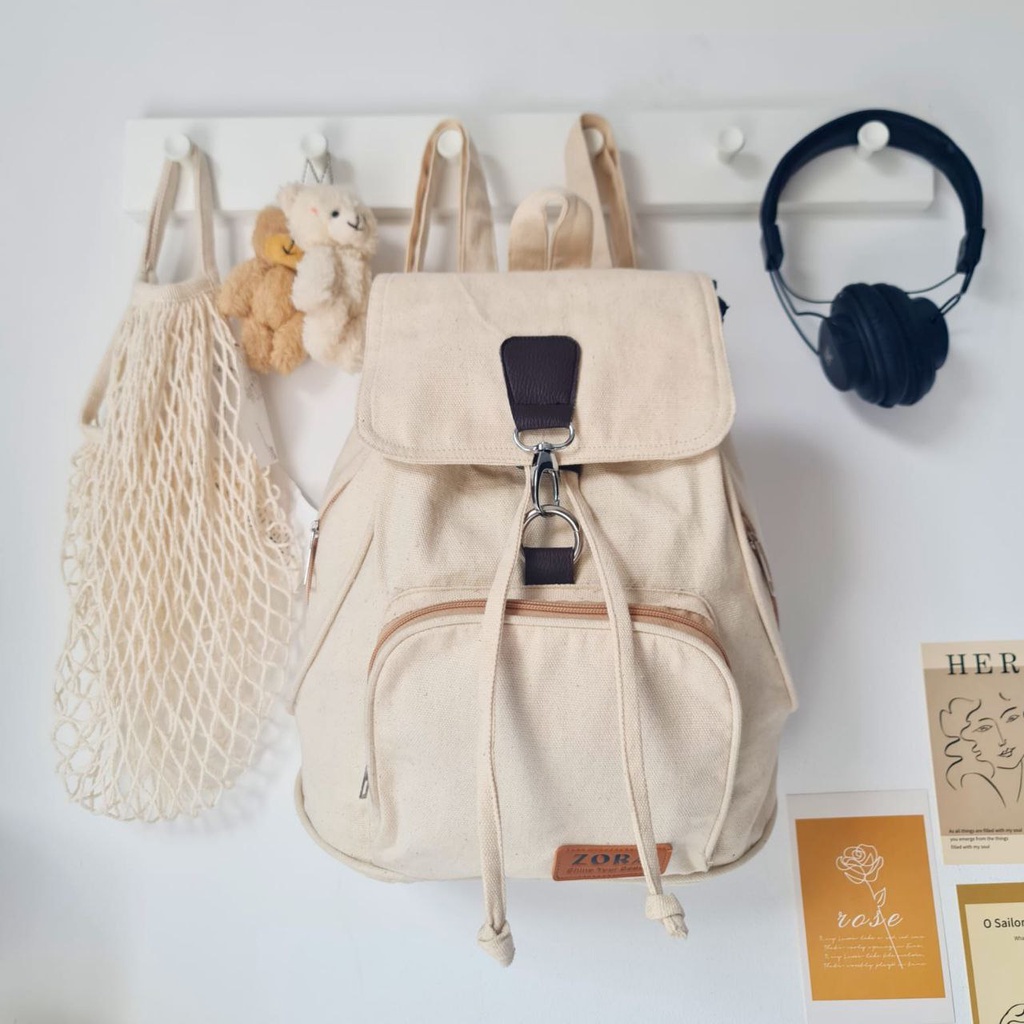 ZORA - Momo - Backpack Canvas -Tas Ransel Wanita