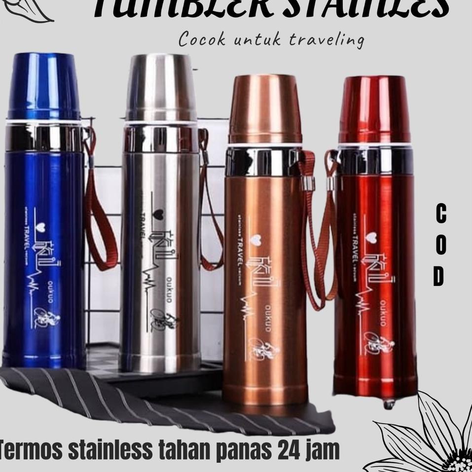 Ready Terjamin TERMURAH! TERMOS STAINLESS TRAVEL &amp; COLD 800ML / TERMOS PURE HEALTHY HAPPY / TERMOS AIR PANAS