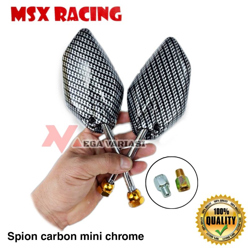 KACA SPION CARBON MINI CP CHROME YAMAHA SPION MINI CARBON MIO MIO J VIXION AEROX M3 MIO Z MIO S DLL