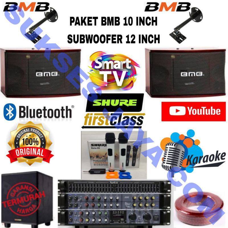 SUPER MURAH  PAKET SOUND SYSTEM KARAOKE BMB 10 INCH BLUETOOTH FIRSTCLASS 4400