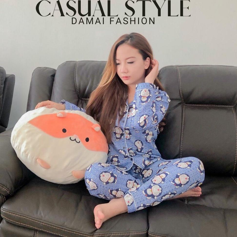 baju tidur piyama katun wanita 2 MOTIF WAWA KITY DAN FRISKA - konveksi murah ◦ DNK.31Oc22ᴸ