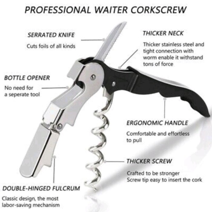 Corkscrew Wine Opener Alat Pembuka Botol Wine Bukaan Botol Murah