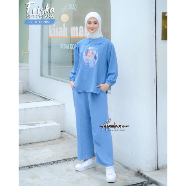 ONE SET FRISKA ORY ALFARO SETELAN WANITA CRINGKLE TERBARU KEKINIAN
