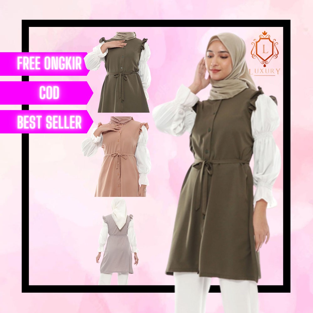 Tunik Syari Terbaru Model Baju Blouse Turki Modern Murah Ori Kekinian Perempuan Wanita Muslim Turkey