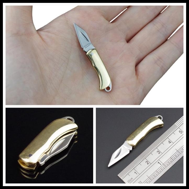 Fervorf Pisau Lipat Mini Cutter Kecil Gantungan Kunci Stainless Steel