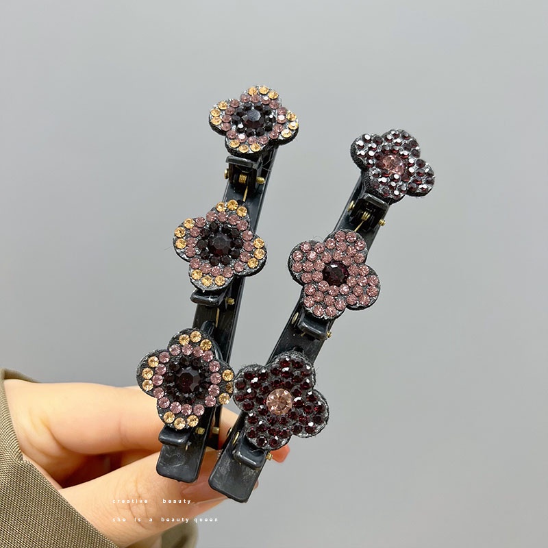 Jepit Rambut Aksen Berlian Imitasi Gaya Korea Untuk Wanita