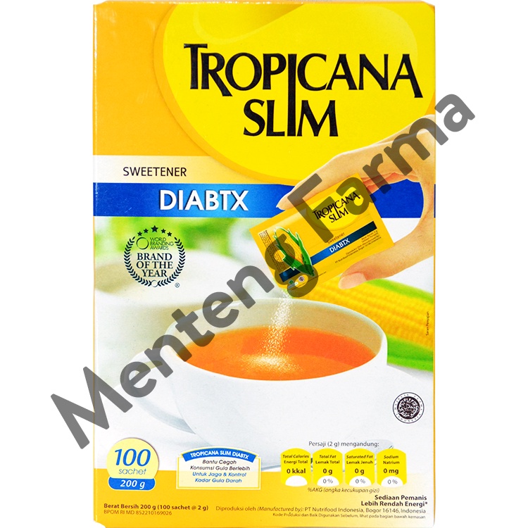 Tropicana Slim DIABTX 100 Sachet - Pemanis Alami Diabetes Bebas Kalori