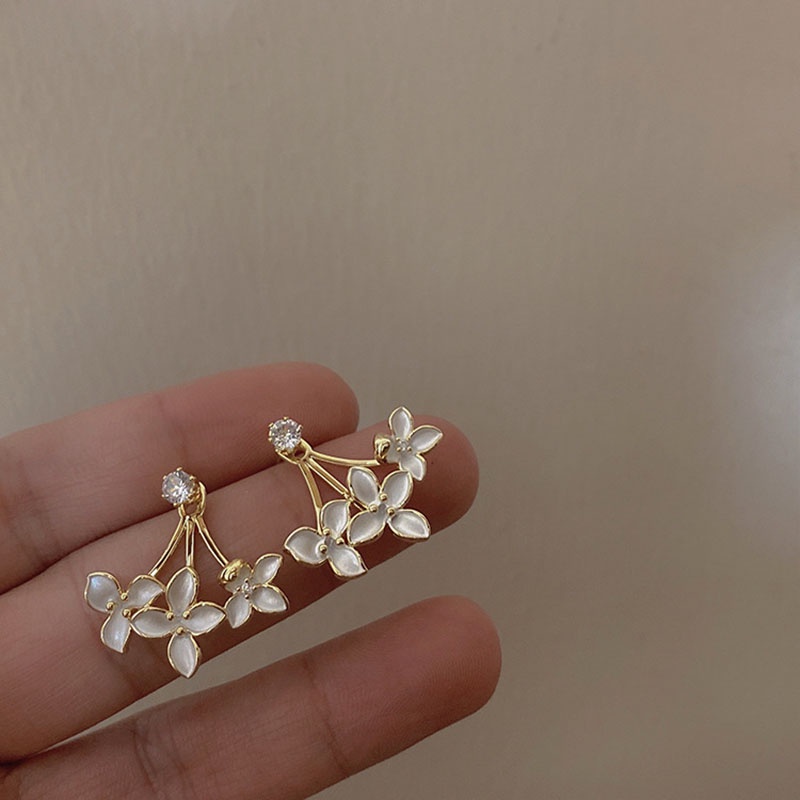 Anting Tusuk Gantung Desain Bunga Gaya Koreasimpleunik Untuk Wanita