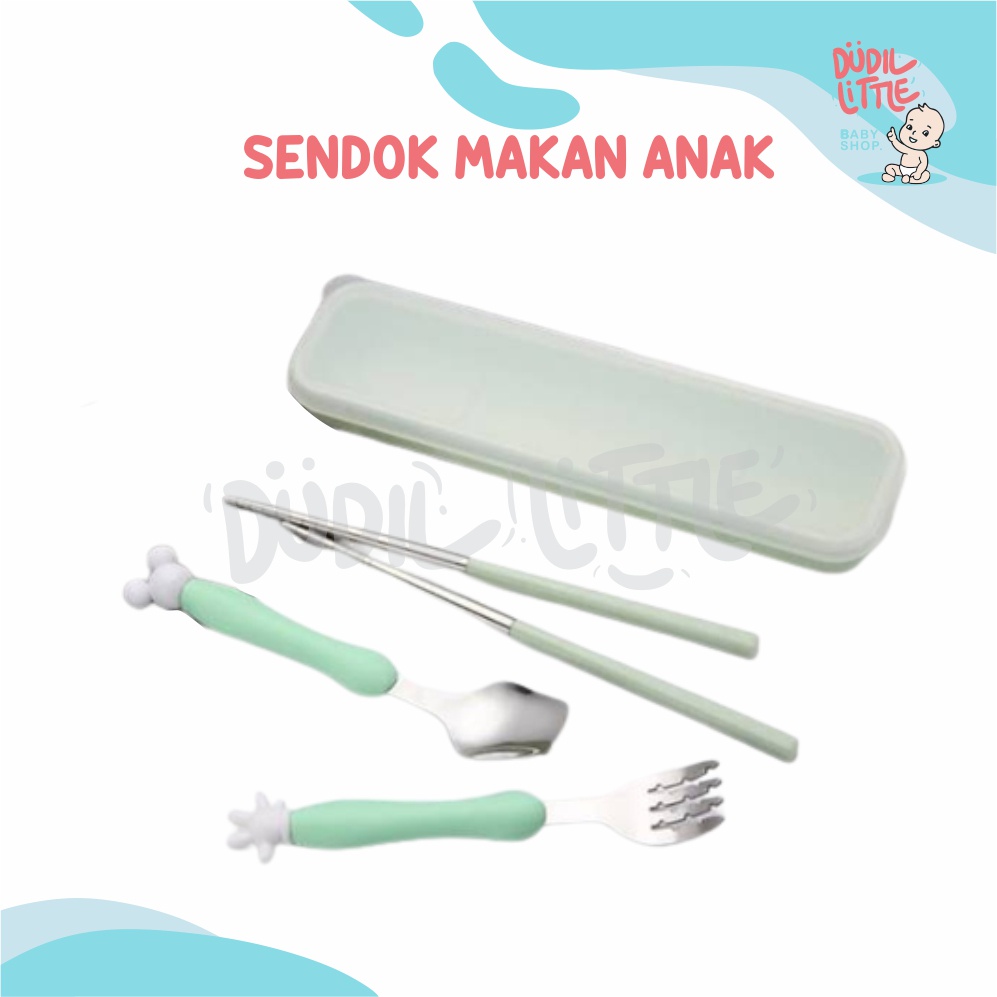 SENDOK MAKAN SET ANAK KARAKTER MICKEY LUCU GARANSI 100%