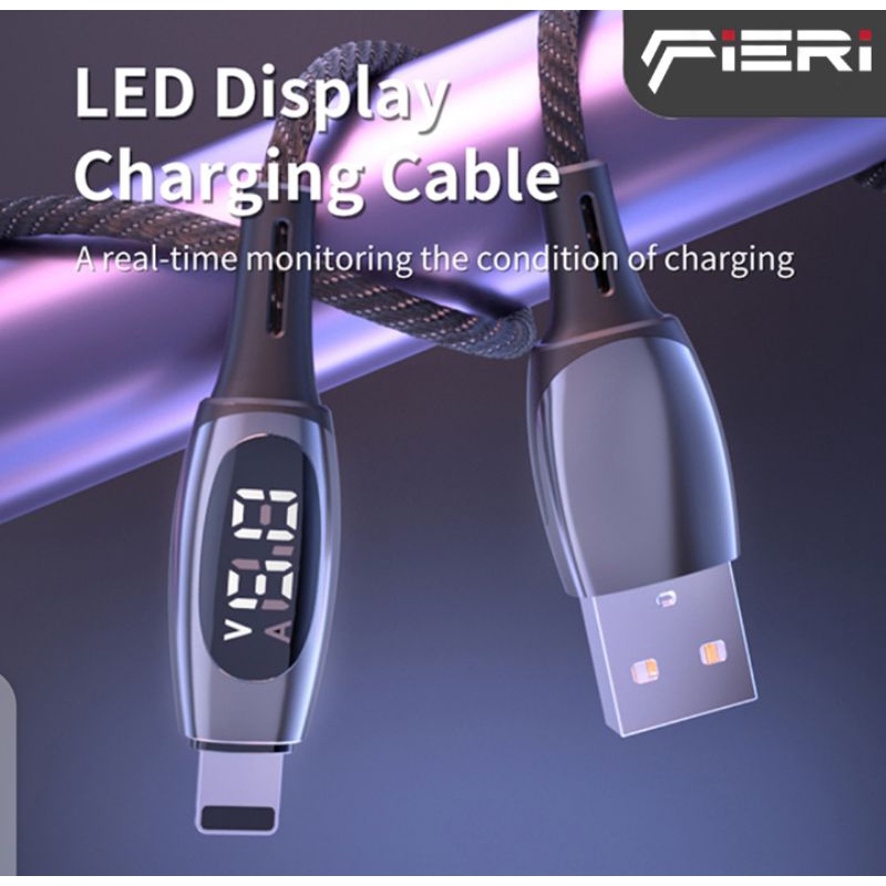 Fieri Kabel Lightning LED Display Fast Charging