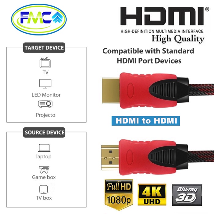 Kabel HDMI to HDMI Kabel HDMI to HDMI Full HD HDTV 5 meter 3 meter 1.5 meter High Speed Quality Support 4K Resolution