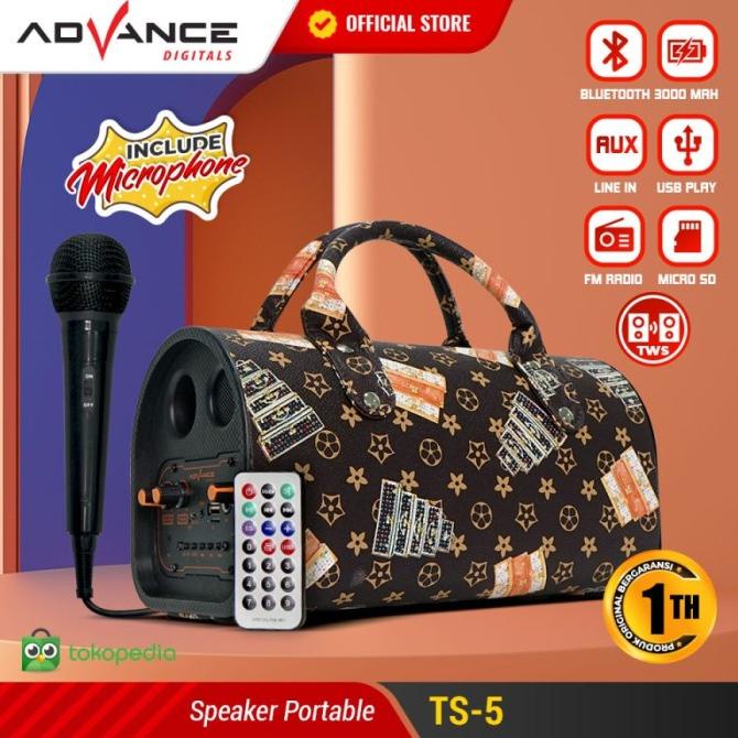 Jual Speaker Musik Box Bluetooth Model Tas Advance TS5 Free Microphone