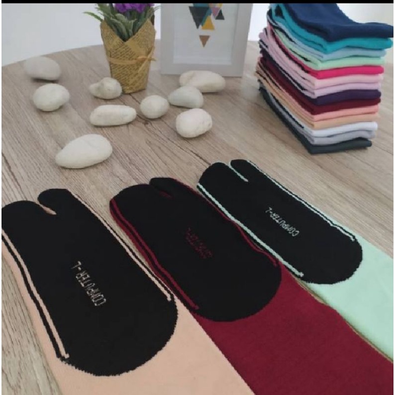 Kaos kaki jempol kaus kaki jempol polos Bahan nylon tebal Tidak gampang sobek