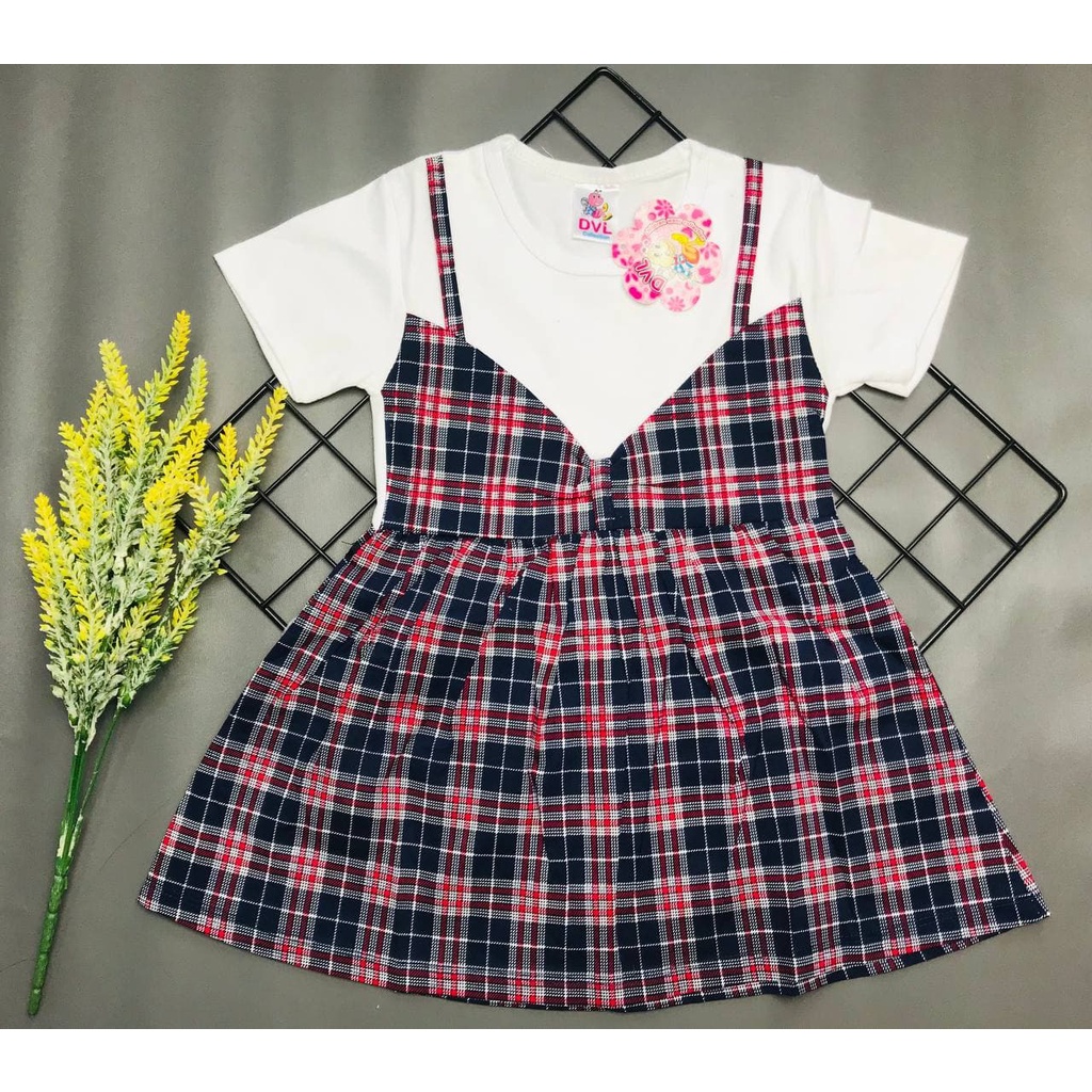 DRESS BABY 445 / DRESS ANAK CEWEK / DRESS BAHAN KATUN USIA 6 BULAN - 3 TAHUN