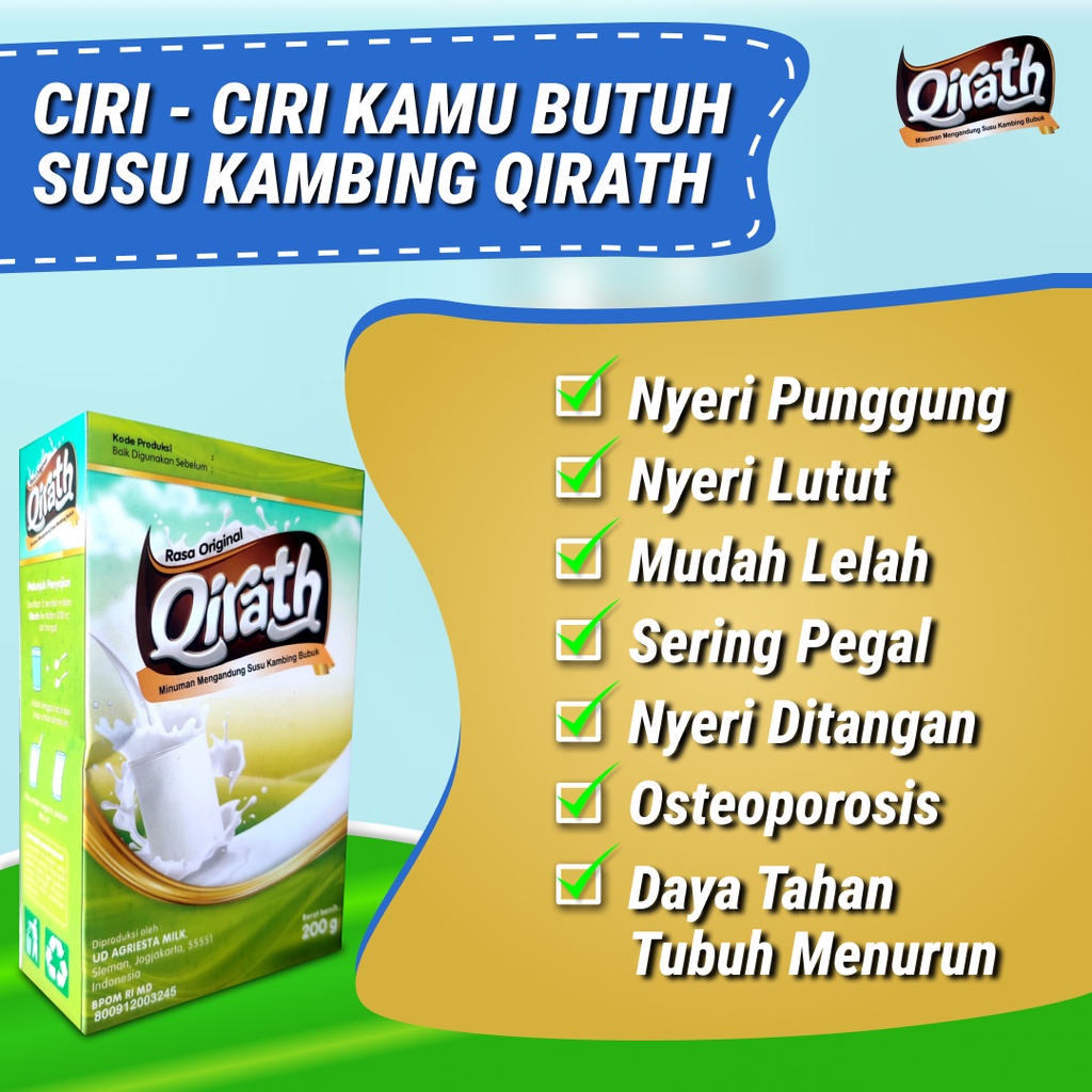 Susu Kambing Etawa, Qirath - Harga Lebih Hemat 4 x 200gram Bantu Atasi Masalah Pernapasan dan Perkuat Tulang