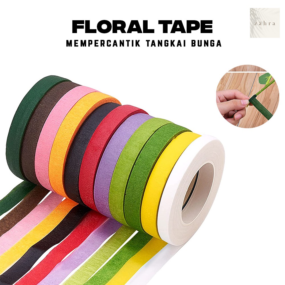 FLORAL TAPE 30 yard - Isolasi Buket Bunga Tumbuhan Solasi Multifungsi Perekat  Bouquet Hampers Hadiah Wisuda Dekorasi Pesta