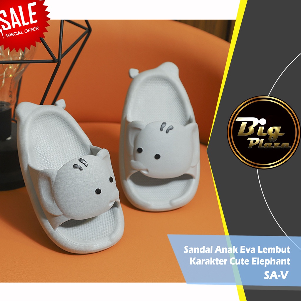 SA-V Sendal / Sandal Anak Eva Lembut Karakter Cute Elephant 0833