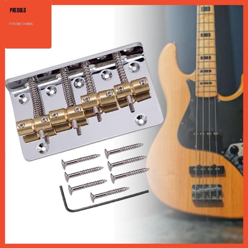 4 Senar Bass Bridge Pengganti Bagian Tailpiece Fixed String Spacing Adjustment