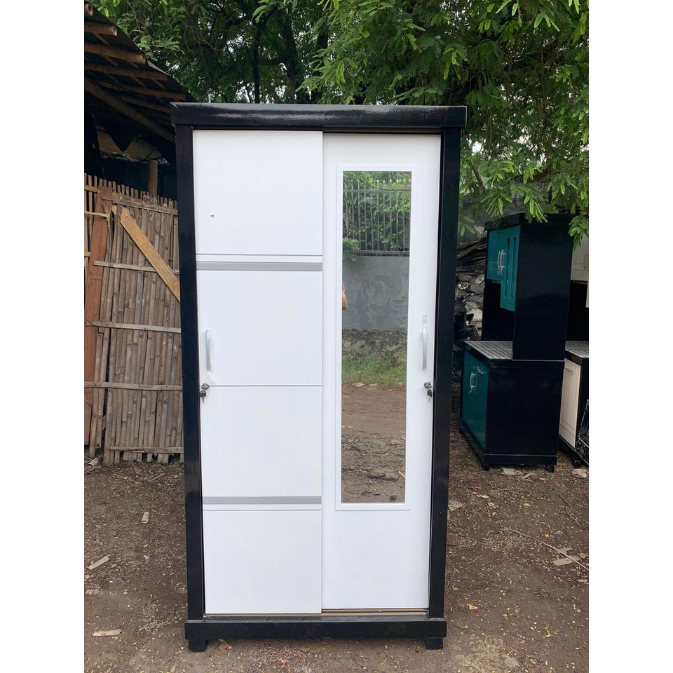 LEMARI PAKAIAN PINTU 2 SLIDING KACA MINIMALIS