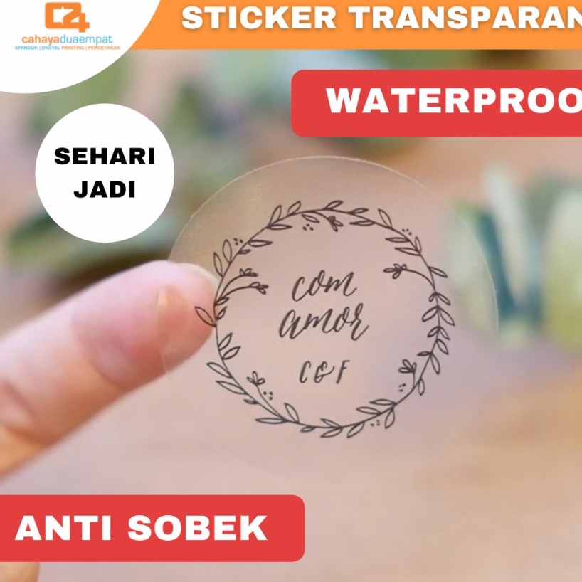 

Cetak Stiker Label Murah Bening Transparant A3