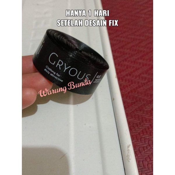 

sablon pita label - gratis ongkos potong - label pita satin premium/ label hijab/ label baju/ label branding