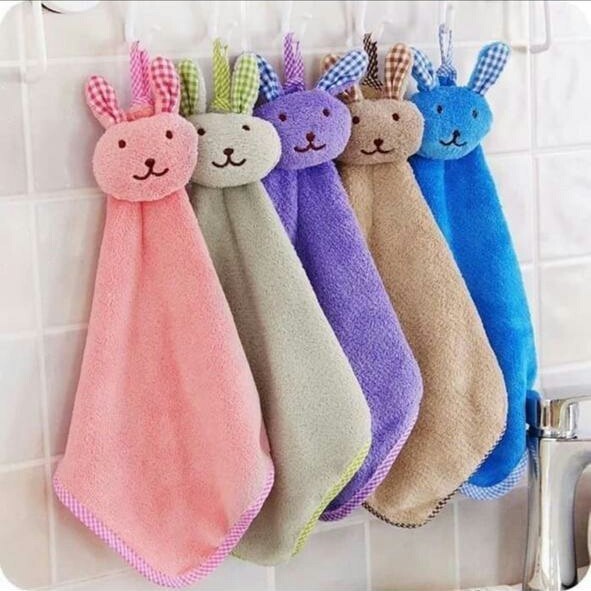 HBM Kain Lap Microfiber Handuk Tangan Bintang Motif Kelinci Rabbit Star Hand Towel