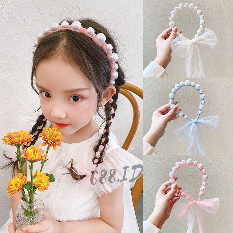 [688.id] Bando Mutiara Besar Tali Kepang untuk Anak Perempuan Wanita Dewasa Fashion Korea BDO 08