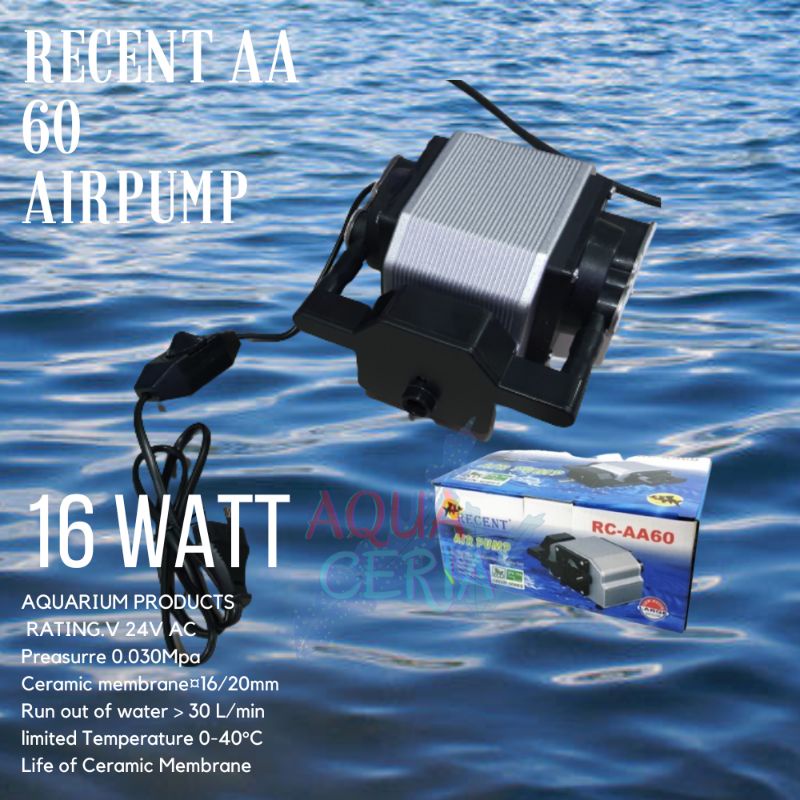 AIR PUMP RECENT AA 60 POMPA AERATOR AQUARIUM/KOLAM IKAN
