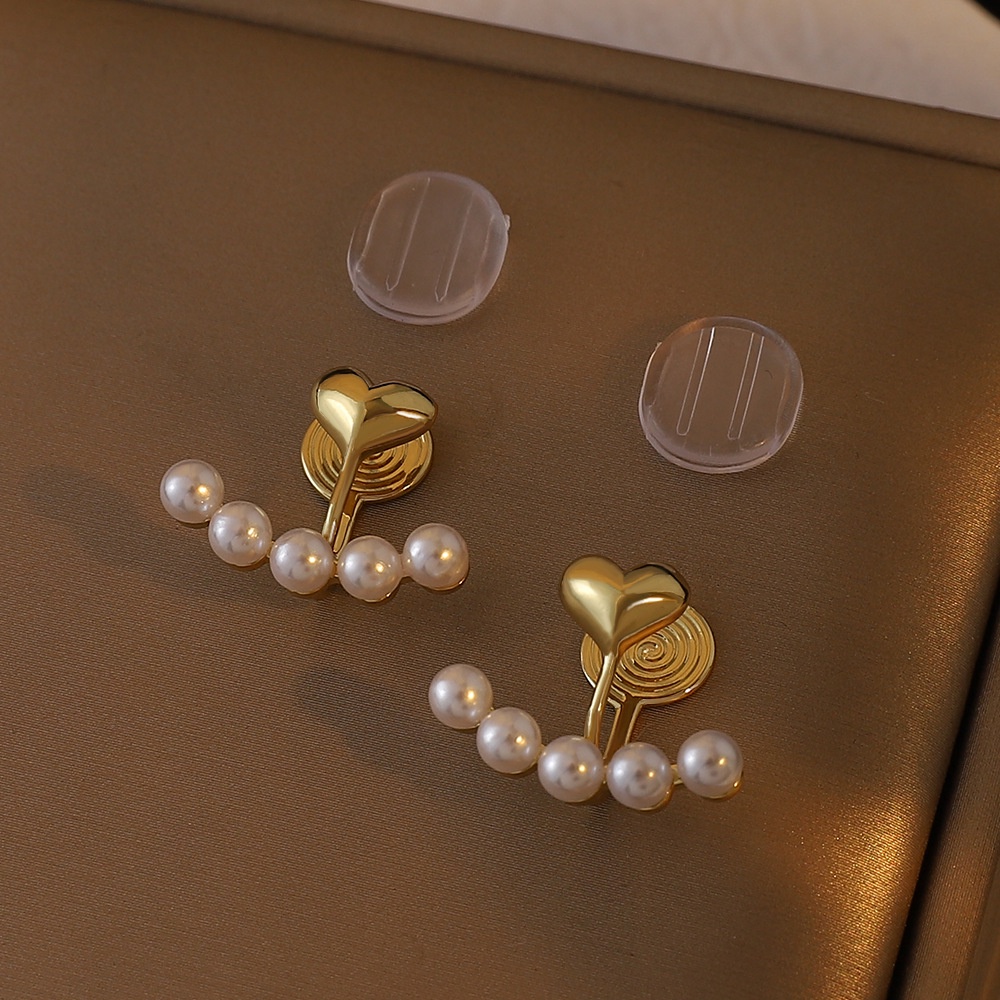 Anting Mutiara Bentuk Hati Gaya Korea Untuk Wanita