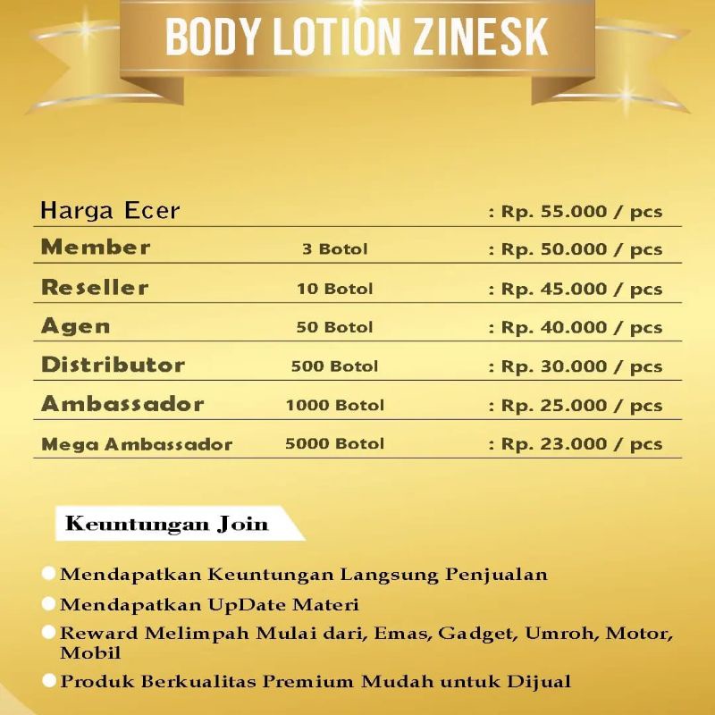 Paket reseller 3 botol reseller handbody zinesk