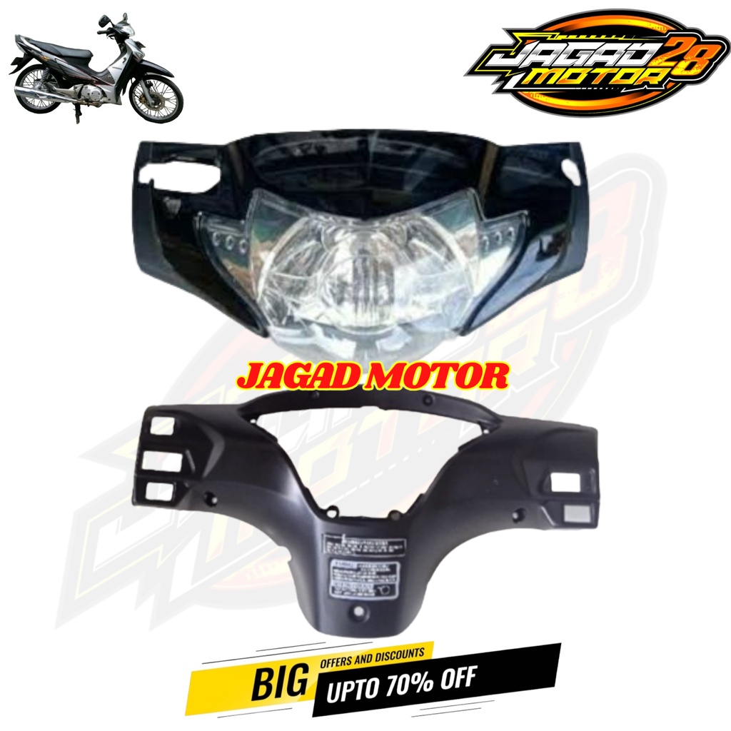 Batok Kepala Depan Belakang Supra X 125 Lama Hitam Set Lampu / Batok Kepala 1 set Supra X 125 Lama tahun 2005-2007 Hitam Depan Belakang Dan Lampu / Batok Kepala Depan Belakang Supra X 125 Lama Hitam Plus Reflektor Lampu Depan