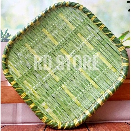 PROMO 1.PCS PIRING SAJI LAUK BAKAN MEWAH 29.CM 11.INC MOTIF ANYAMAN BAHAN MELAMINE ULIR