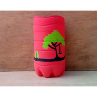 Jual Pot bunga/Tempat pensil dari botol bekas gambar pemandangan