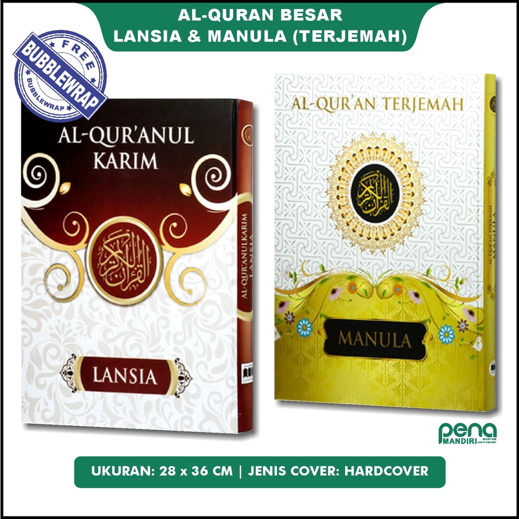 Alquran Jumbo Manula - Al Quran Besar Terjemah Terejamahan Lansia A3