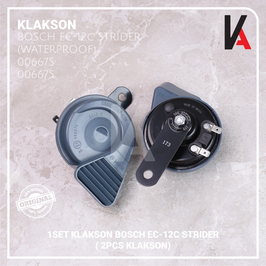 KLAKSON MOBIL MOTOR BOSCH STRIDER EC-12C WATERPROOF DENGAN KABEL RELAY D3500