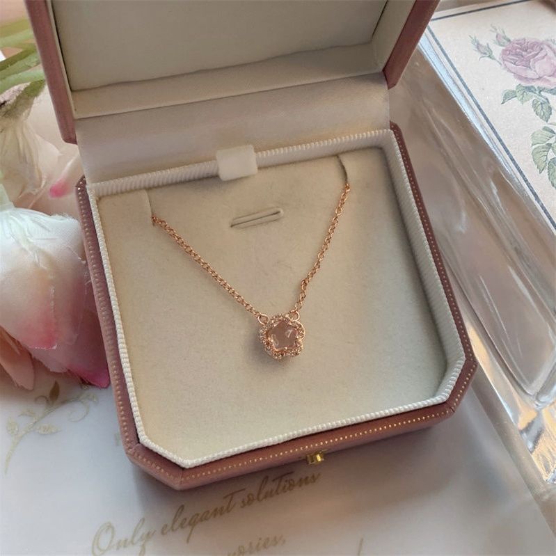 Kalung Rantai Klavikula Liontin Bunga Sakura Bahan S925 Silver Untuk Aksesoris Perempuan