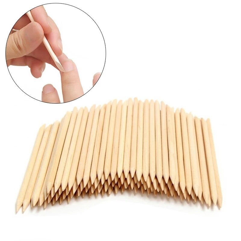 100pcs Pusher Kayu Kuku Nail Art Kutikel