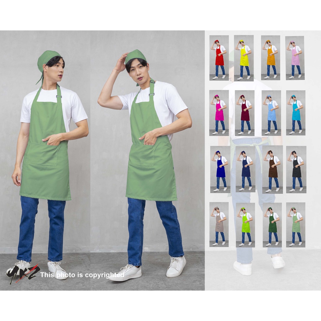 <apron>apron barista /clemek barista/celemek masak / apron kitchen / celemek dapur /apron polos warn