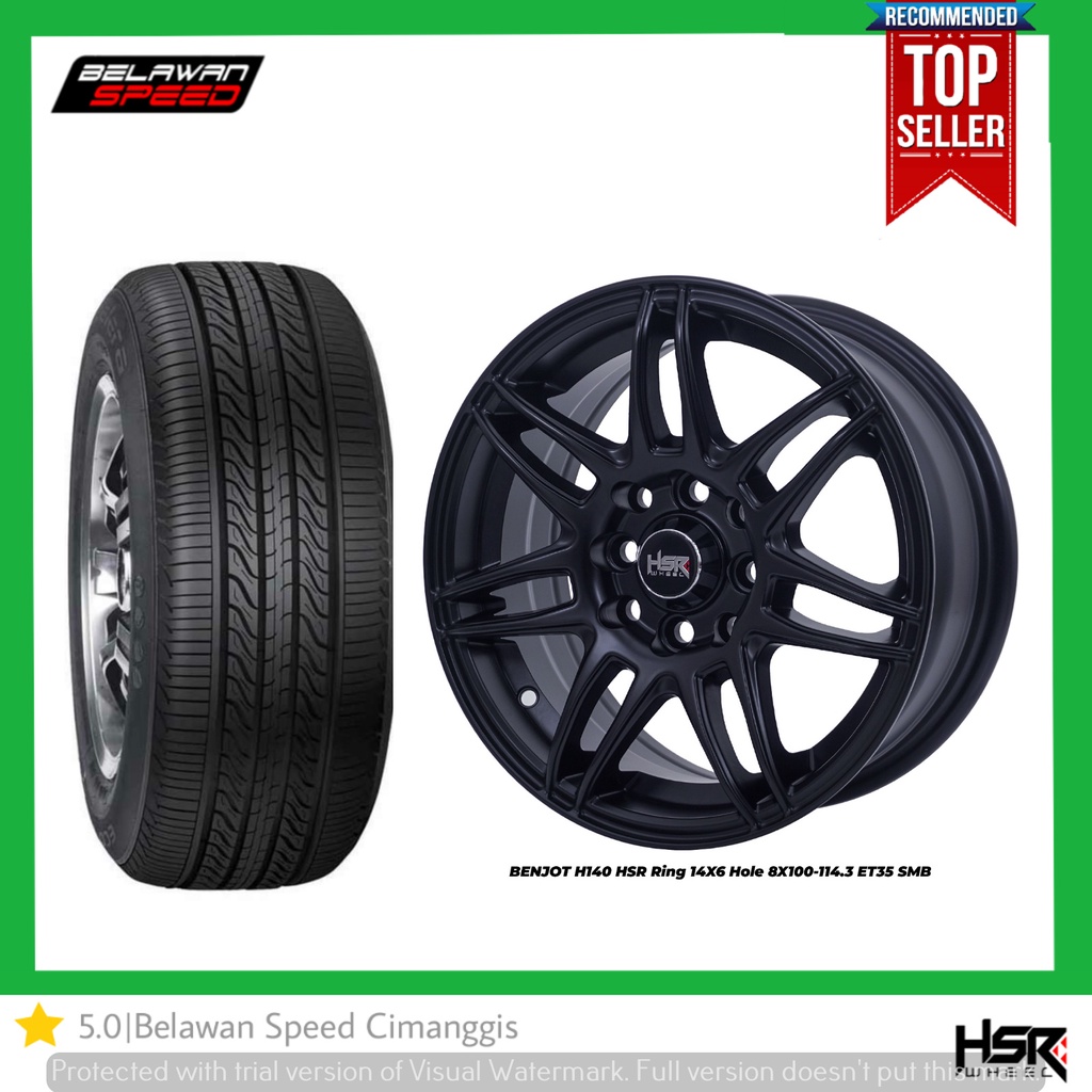 PAKETAN BAN MOBIL + VELG RACING RING 14 UNTUK HONDA JAZZ BRIO KARIMUN IGNIS R14 HSR BENJOT