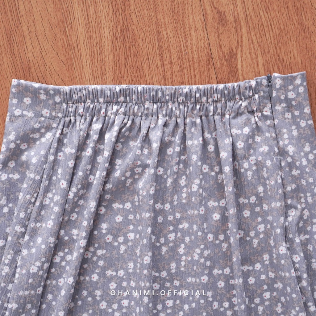 Ghanimi - Yoona Skirt / Rok Flower Korean Style / Rok motif / rok vintage / rok korea / rok span / rok daily / rok karet / bawahan kerja / rok casual formal / rok aestetik / rok panjang