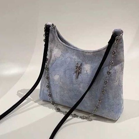 Suhao South Wind Chio2nd Tote Bag Wanita 2022 Serbaguna Baru Musim Panas Kapasitas Besar Denim Satu Bahu Messenger Bag