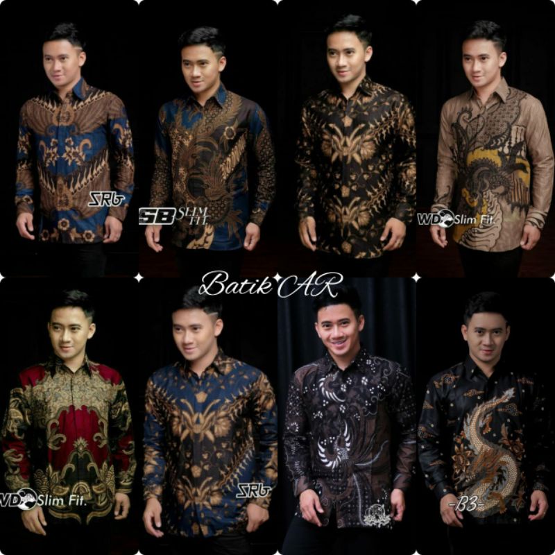 batik pria kemeja lengan panjang size m l xl xxl