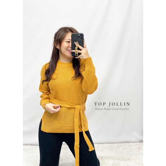 MDLV ~ TOP JOLIN RAJUT KOREA STYLE / BLOUSE KOREA RAJUT LENGAN PANJANG / FASHION WANITA