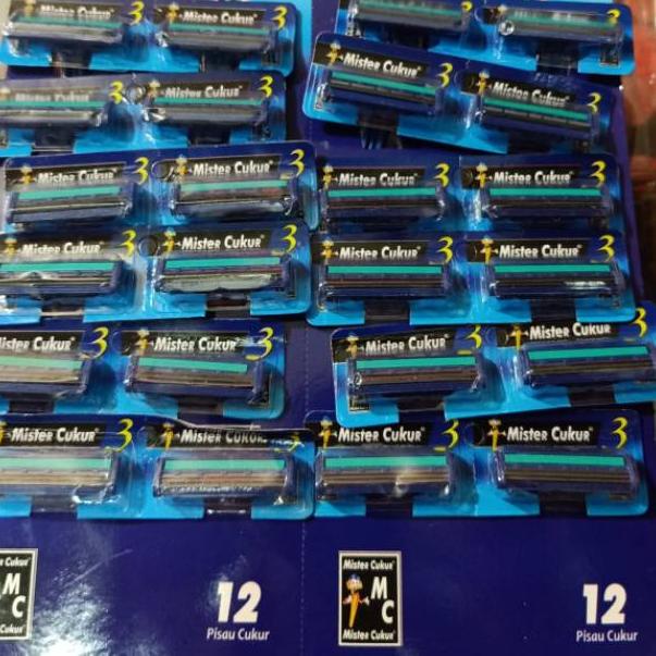 GRATIS ONGKIR Cukuran Jenggot Mata Pisau 3 Isi 24 Pcs Mbro dan mister cukur (ART. F5076)