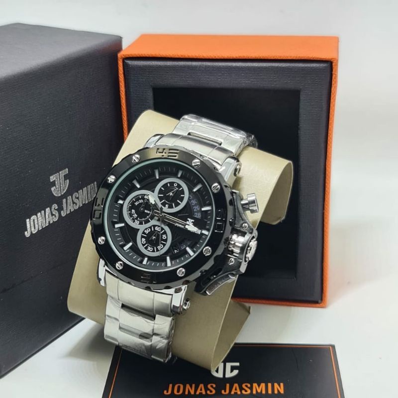 Jam Tangan Jonas Jasmin Original JJ2021 Rantai Stainliss Steel Terlaris Chronograph Kasual