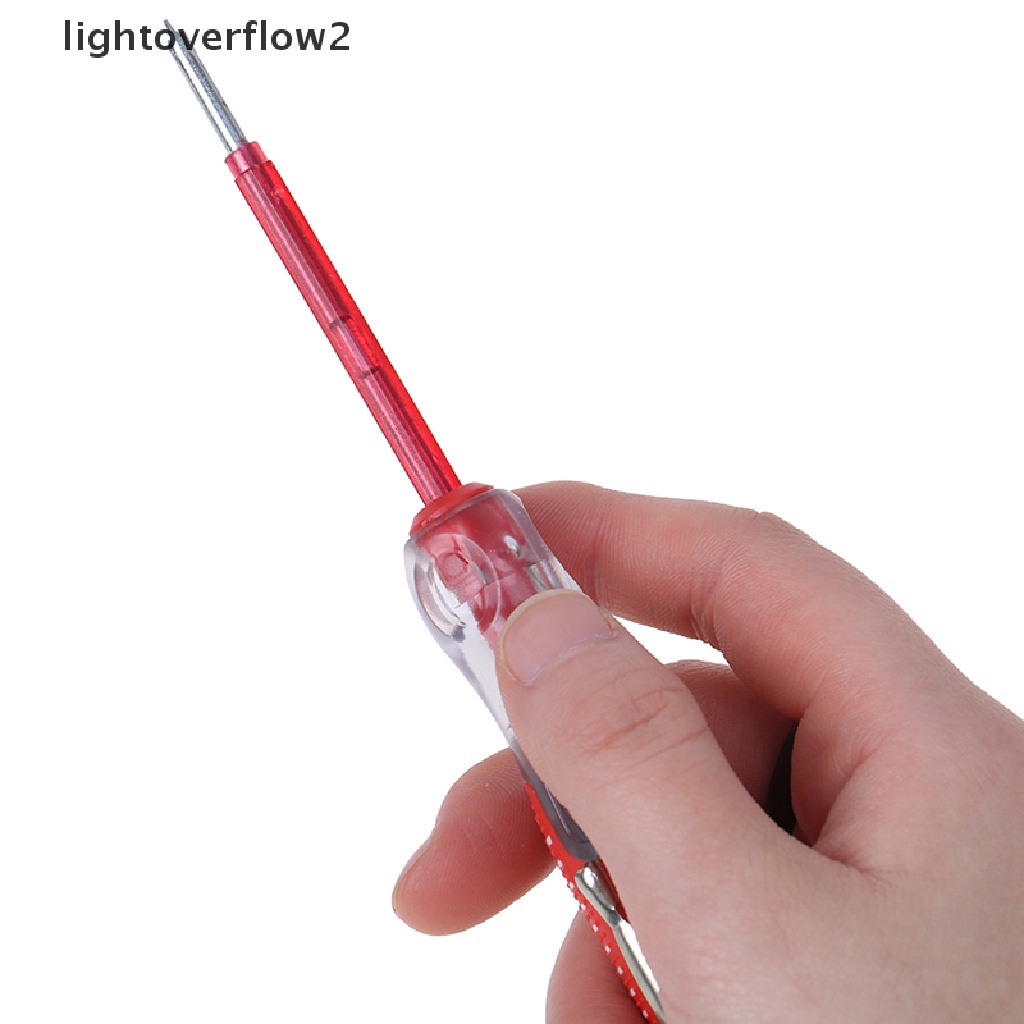 (lightoverflow2) Obeng test pen Elektrik 100-220V Dengan Indikator Voltase