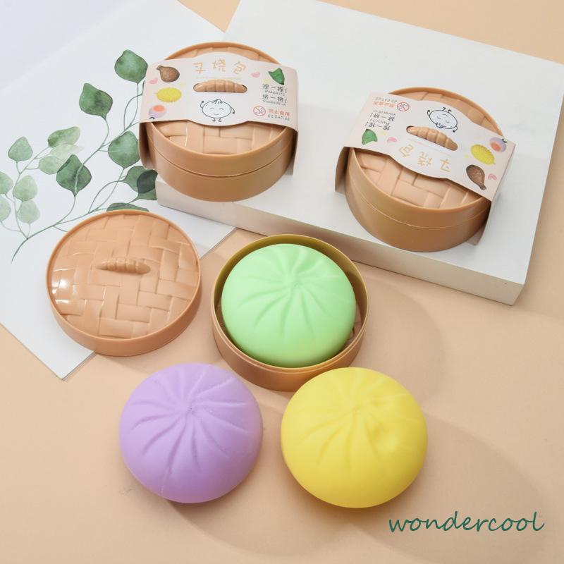 Mainan squishy stress ball pao Mainan bakpao palsu Dimsum bakpao mooncake hakau siomay mantau-Won