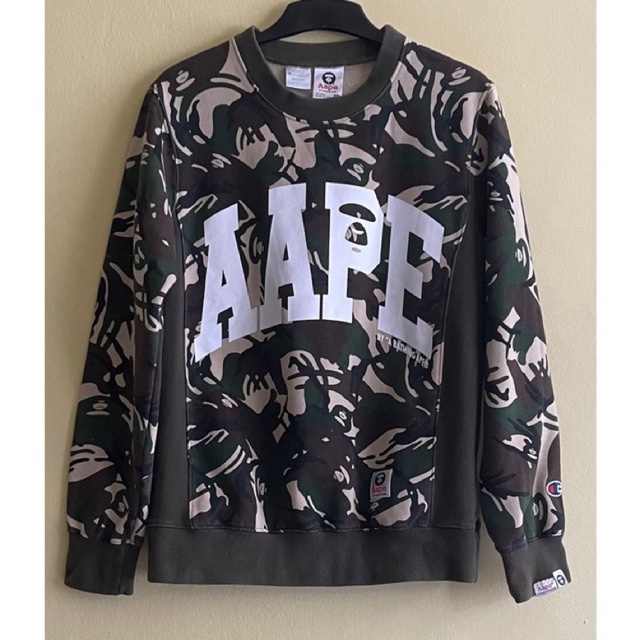 AAPE x champion camo crewneck