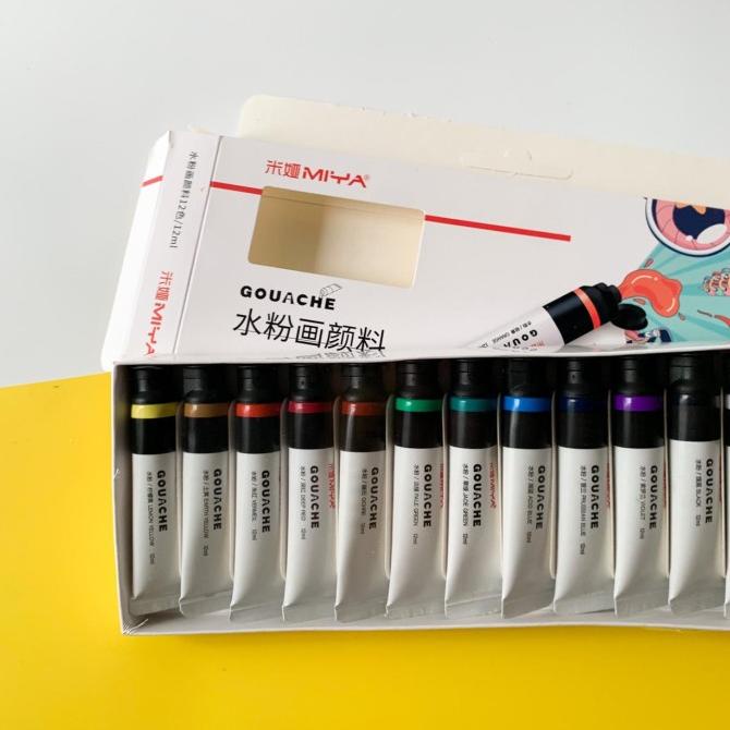 

Gouache Paint Miya Tube Cat Gouache Tube Set 12 Colors x 12ml
